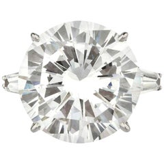 GIA Certified 10 Carat Round Cut Diamond Ring D Color Flawless Type IIA