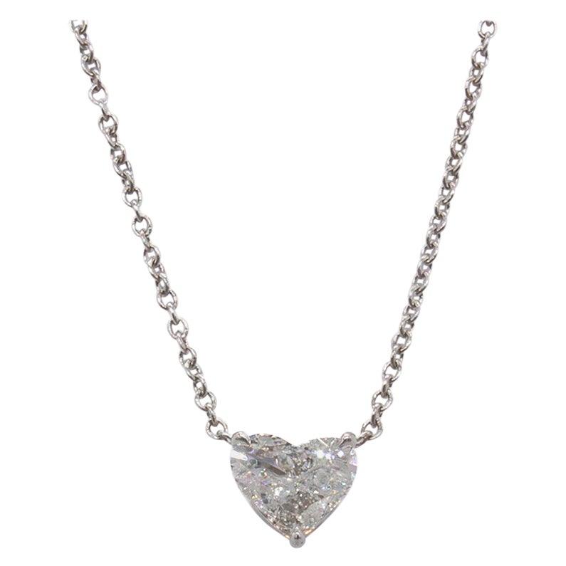 J. Birnbach GIA 0.44 Carat D SI2 Heart Shape Diamond Solitaire Necklace