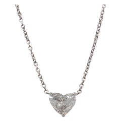 J. Birnbach GIA 0.44 Carat D SI2 Heart Shape Diamond Solitaire Necklace