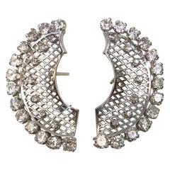 Pair of 18 Karat White Gold Diamond Earrings