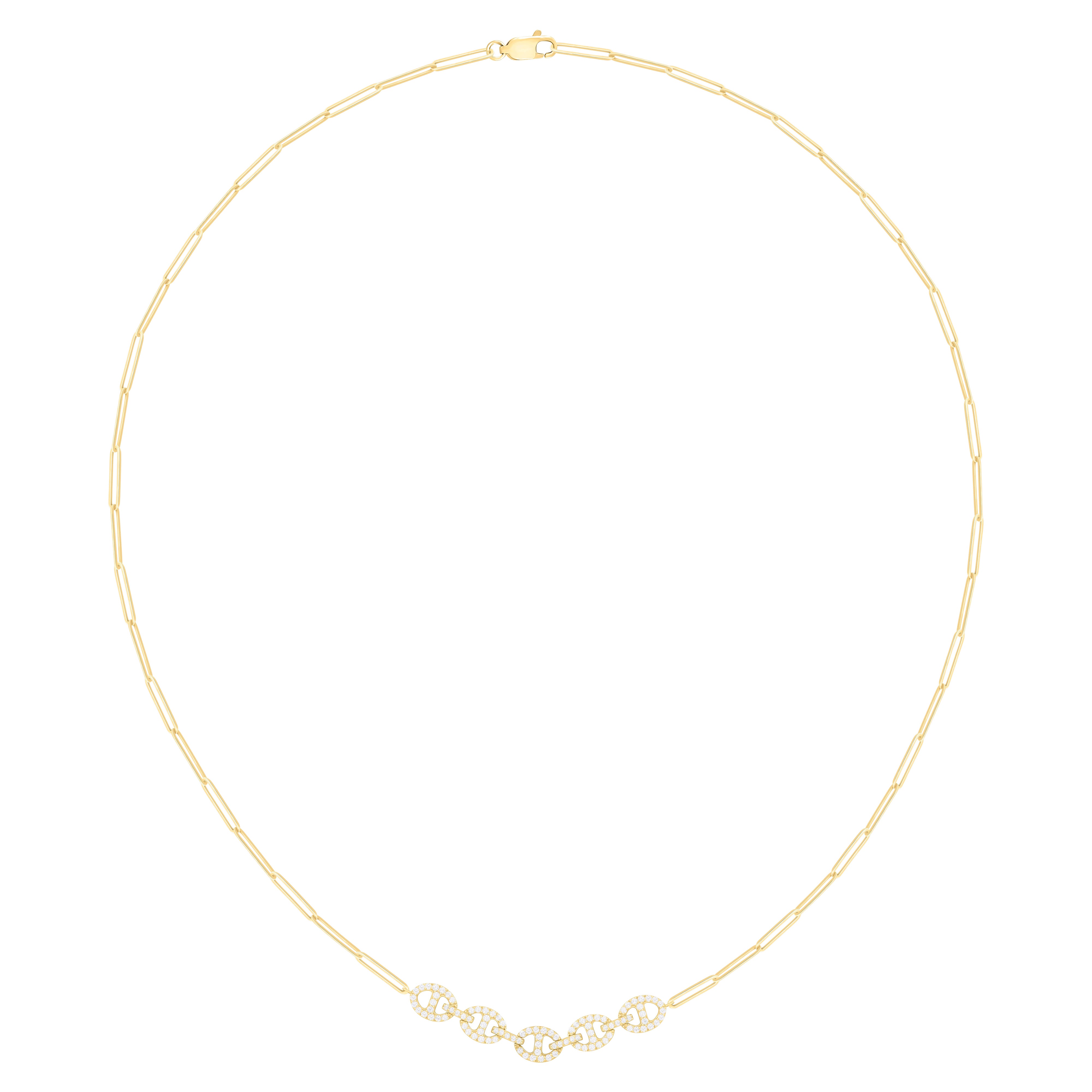 14K Gelbgold Diamant-Gliederhalskette