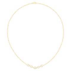 14K Gelbgold Diamant-Gliederhalskette