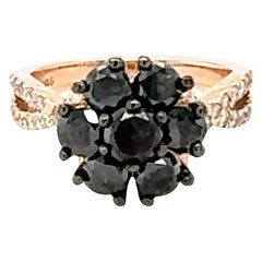 Anello di fidanzamento in oro rosa con diamante nero da 2,07 carati