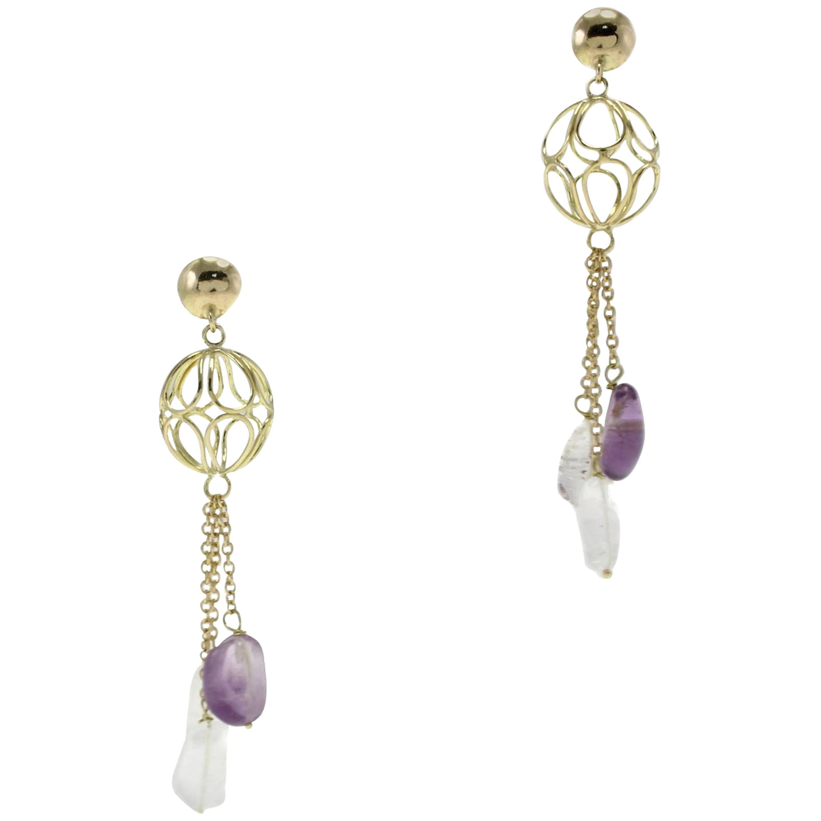 Luise Gold Sphere Drop Earrings For Sale