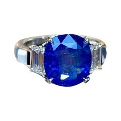 Emilio Jewelry Certified 6.39 Carat Sapphire Ring