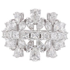 2.45 Carat SI/HI Princesse Bague de cocktail en or blanc 18 carats Bijoux