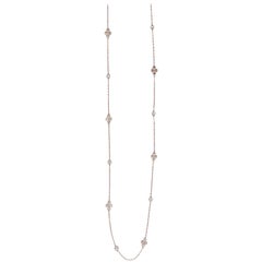 Art Deco Style Diamond White Gold Chain Necklace