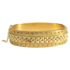 Victorian Etruscan Style Gold Bangle, Circa 1875