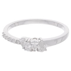 0,32 Karat SI Reinheit HI Farbe birnenförmiger Diamantring aus 18 Karat Weißgold