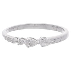 0.25 Karat birnenförmiger runder Diamantring aus 18 Karat Weißgold Handgefertigter Schmuck