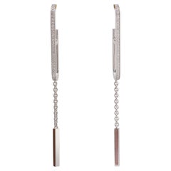 Orecchini pendenti in oro bianco 18 carati con diamante Chaine D'Ancre di Hermes