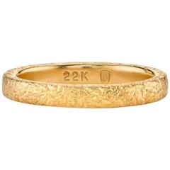 Gold Hammered Band Ring 11