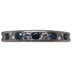 Tiffany & Co. Platinum Sapphire Diamond Band 11