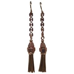 Victorian Gold Tassel Earrings 4