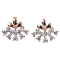 Unique Design 14k Yellow Gold Natural Pave Diamond Earring Beautiful Studs Gift.