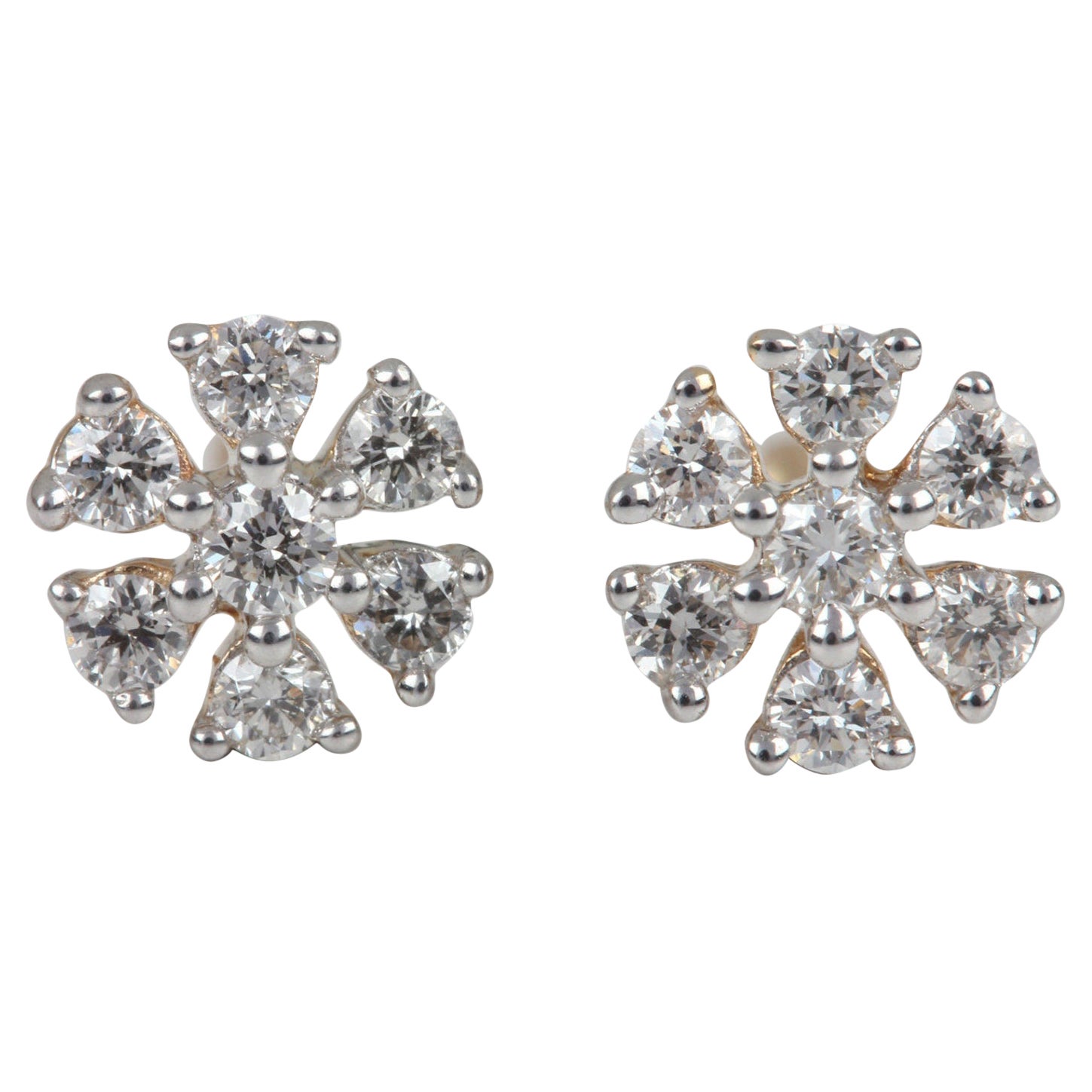 14k Yellow Gold Natural Pave Diamond Earring Delicate Studs For Anniversary Gift