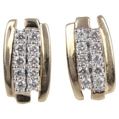 14k Yellow Gold Natural Pave Diamond Earring Unique Wedding Gift For Women.