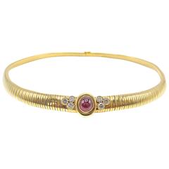 Van Cleef & Arpels Ruby Diamond Gold Necklace 1