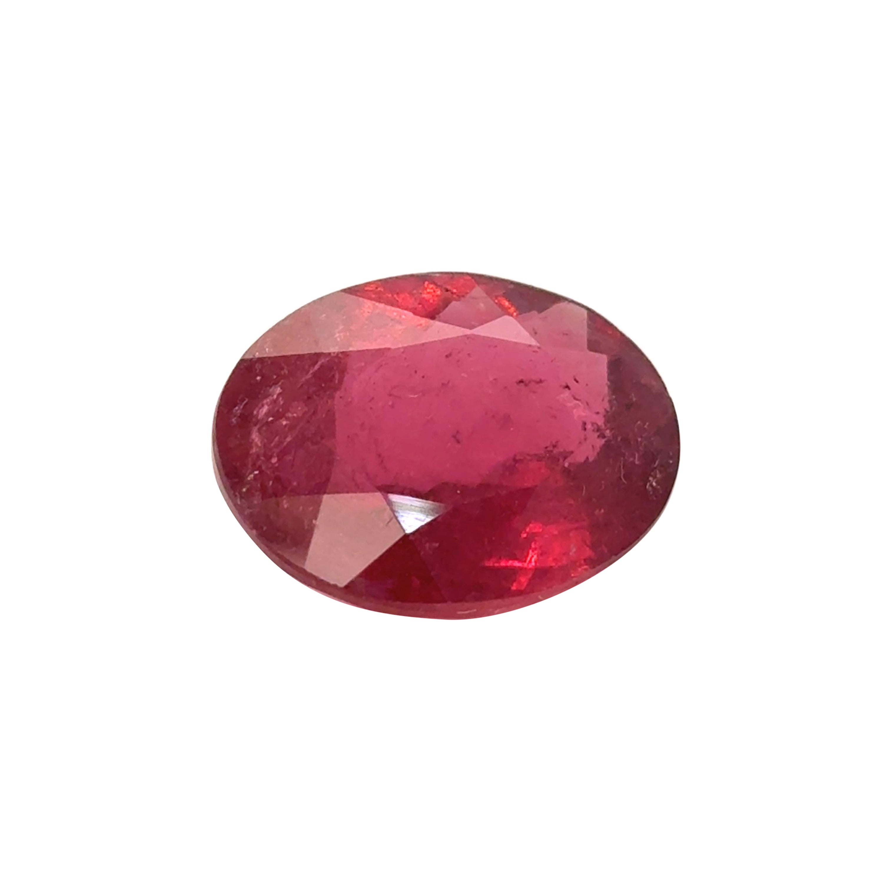 Rubellite naturale da 8,22 carati, taglio ovale, sfusa