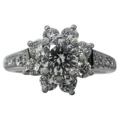 Fine Tiffany & Co. Diamond Flower Flora 950 Platinum Cocktail Cluster Ring