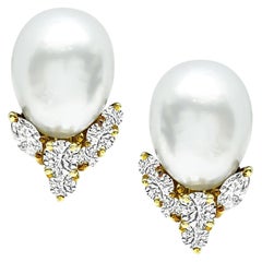 Henry Dunay 1.00ct Diamond Pearl Earrings