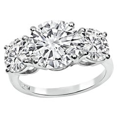 GIA Diamante central de 2,11 ct 1,00 ct y diamante lateral de 0,96 ct Anillo de compromiso
