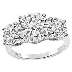 3.37ct Center Diamond GIA 1.03ct and 1.02ct Diamond Engagement Ring