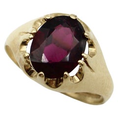 Bague vintage en or 9 carats rhodolite grenat avec sertissage ceinture