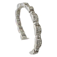 Bracelet en or blanc 14 carats avec diamants naturels de 6,50 TDW 7,25" de long