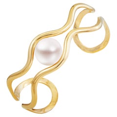 Gala Manchette festonnée en or 14 carats avec perles