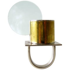 Heidi Abrahamson Sterling Silver Brass Acrylic Disc Ring