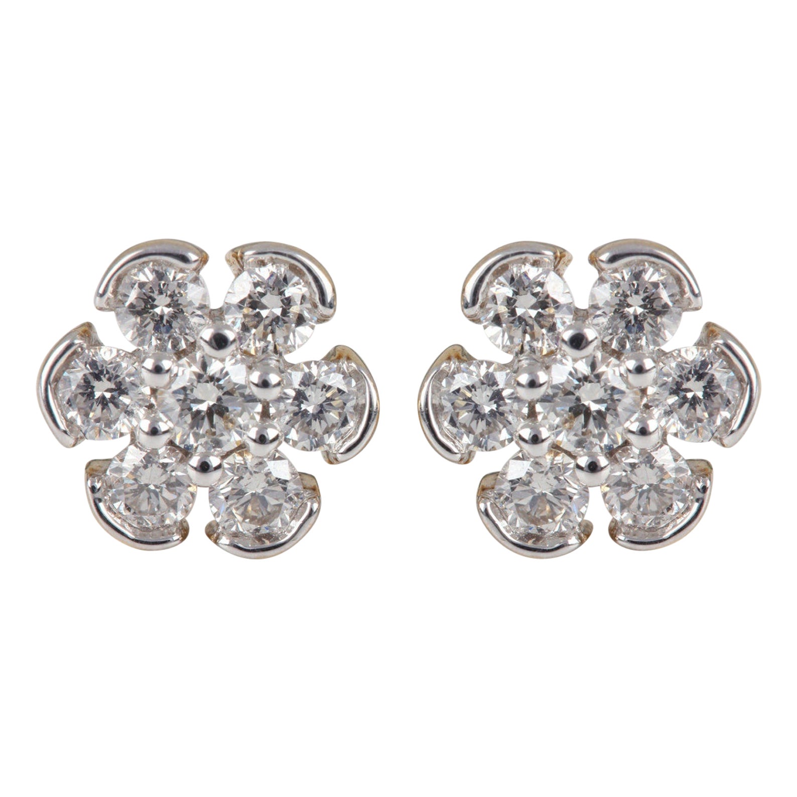 Delicate 14k Yellow Gold Natural Pave Diamond Earring Minimalist Earring For Her