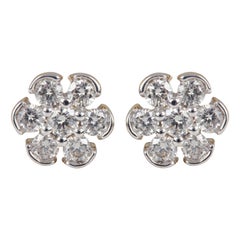 Delicate 14k Yellow Gold Natural Pave Diamond Earring Minimalist Earring For Her