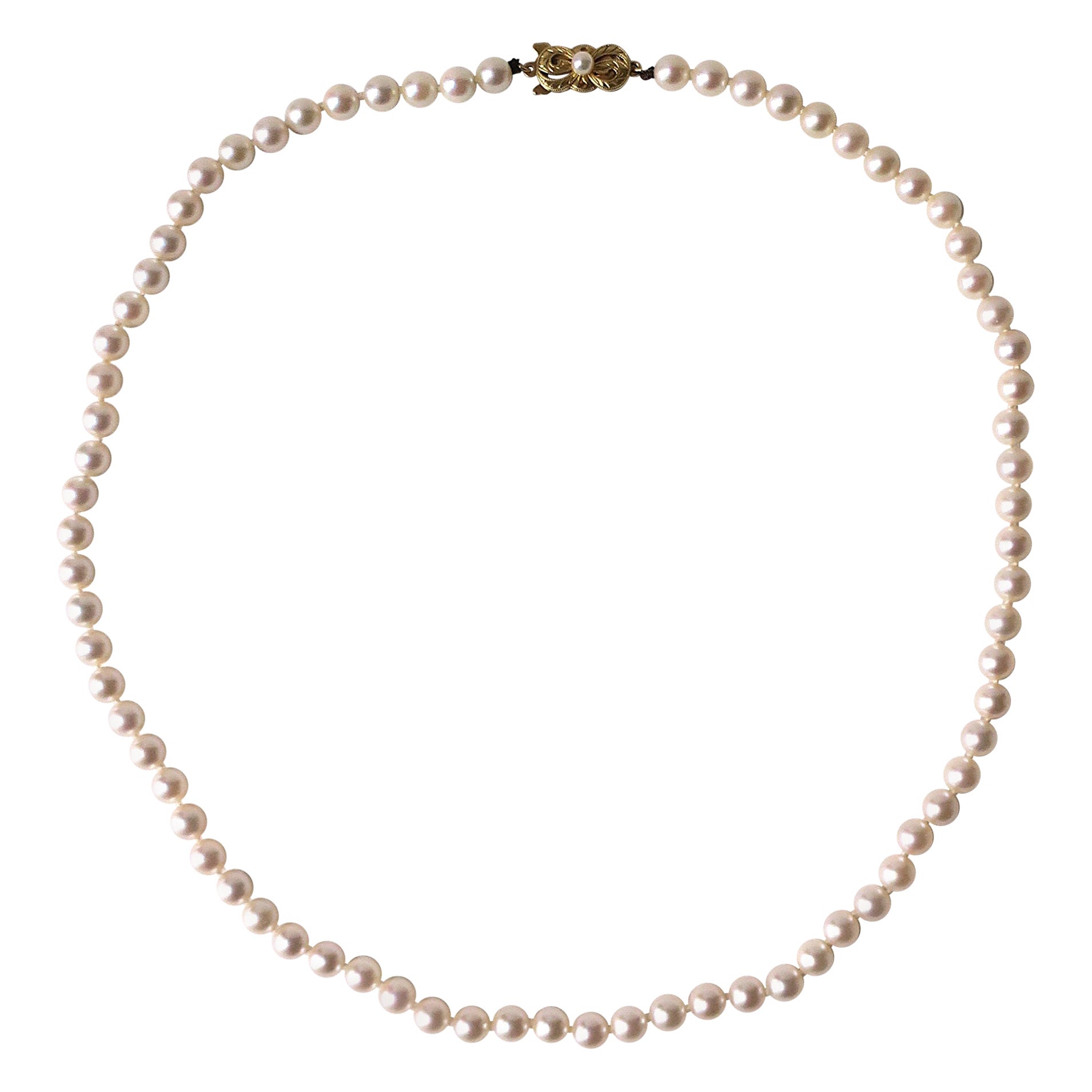 Mikimoto Akoya Pearl 18 Karat Gold Necklace