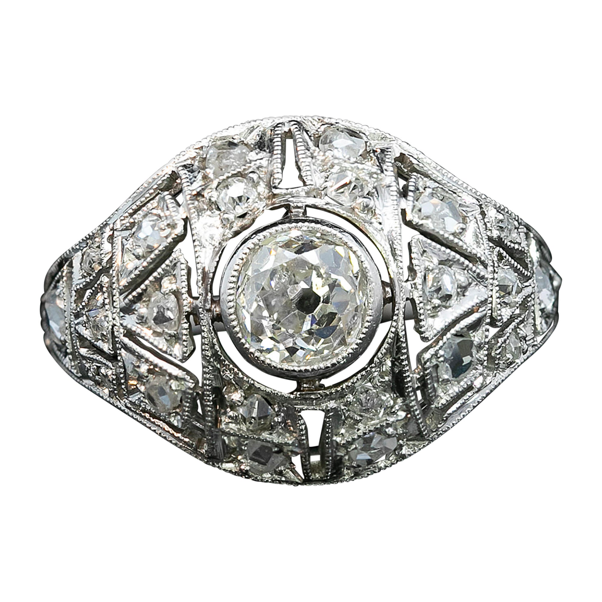 Art Deco Diamond Ring Circa 1930s