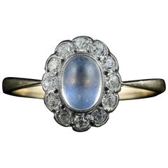 Antique Victorian Moonstone and Paste Ring, circa 1900