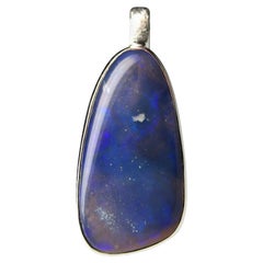 Milky Way Opal Silver Pendant Blue Natural Australian Gift Unisex Jewelry friend