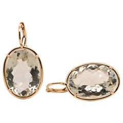 Earrings Prasolite Yellow Gold 18 Carat