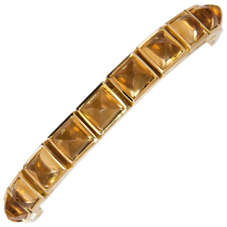 Laura Munder Citrine Sugarloaf Yellow Gold Bracelet