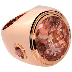 Colleen B. Rosenblat Morganite Sapphire Rose Gold Cocktail Ring 7