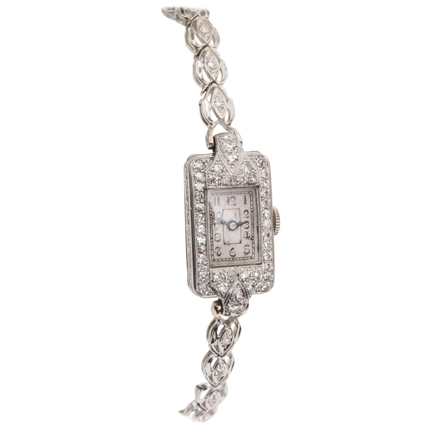1884 Victorian Ladies White Gold Diamond Wristwatch at 1stDibs | gold ...