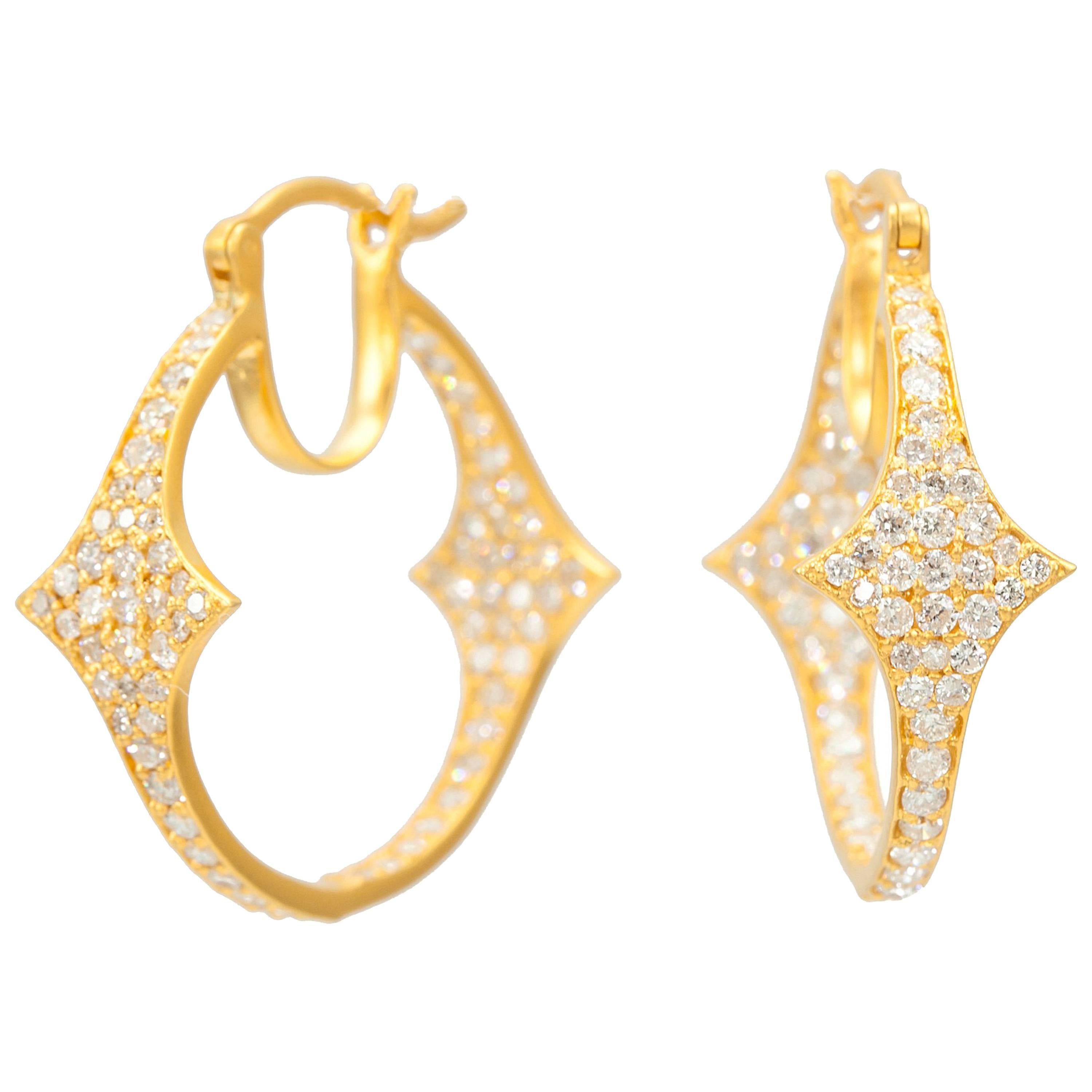 Créoles en or et diamants de 1,72 carat de Lauren Harper