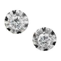 Diamond Set Stud Earrings Circa 1930s