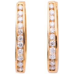 Diamond Yellow Gold Hoop Earrings 10