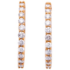 Diamond Yellow Gold Hoop Earrings