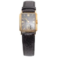 Vintage Girard Perregaux Yellow Gold Navy Blue Dial Wristwatch