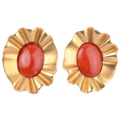 Angela Cummings Boucles d'oreilles en or et corail