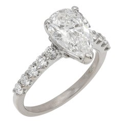 GIA Birnenförmiger Diamantring 2,07 natürlicher Diamant F-SI Verlobungsring 18 Karat