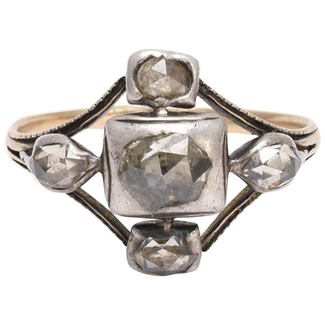 Georgian Rose Cut Diamond Cruciform Ring