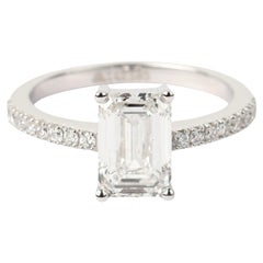 2 Carat Emerald Cut Diamond Solitaire Ring in Platinum, GIA Certified, Art Deco